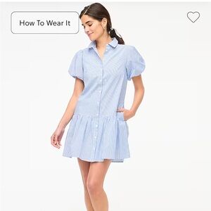 J-Crew Striped bubble-sleeve shirtdress - worn and washed once.